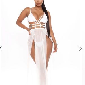 Swim cover up dress (white)